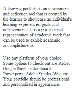 IPC Learning Portfolio Guidelines